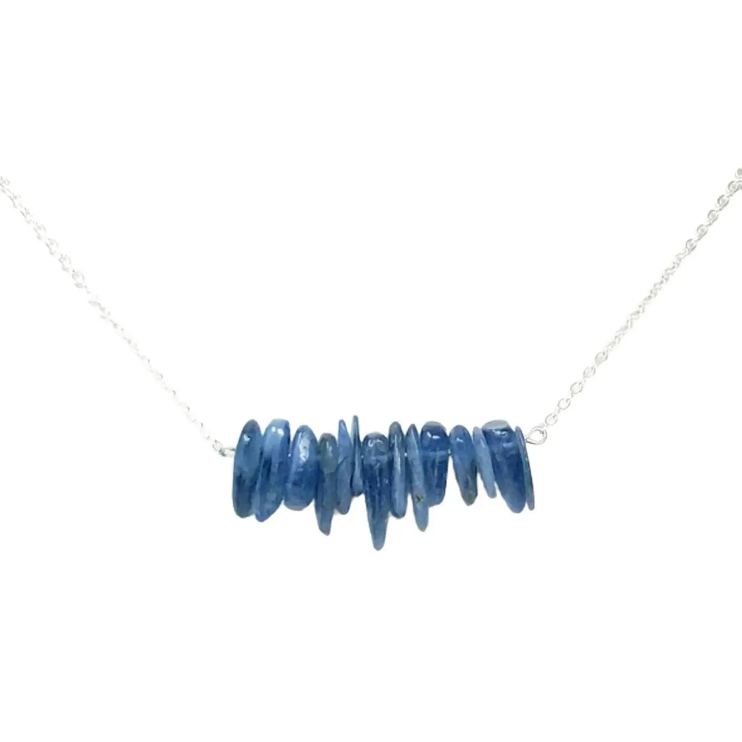 Blue Kyanite Hawaiian Chip Gemstone Necklace