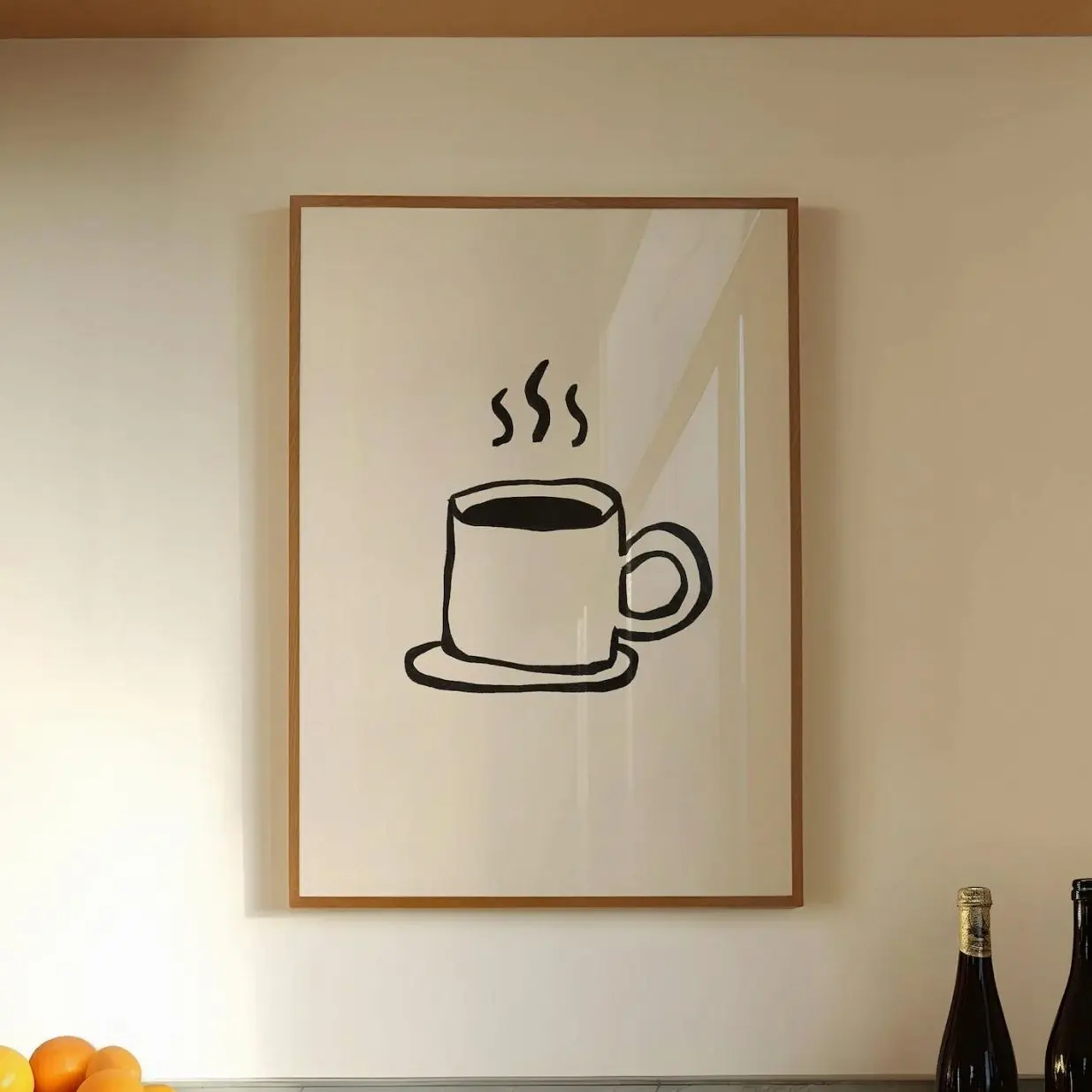 Coffee Cup Kitchen Wall Art, Trendy Coffee Bar Poster, Cafe Decor Print I