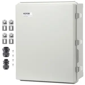VEVOR Outdoor Electrical Junction Box, 20.87x 16.92x 7.87 in, ABS Plastic Electrical Enclosure Box with Hinged Cover Stainless Steel Latch, IP67 Dustproof Waterproof for Outdoor Electrical Projects