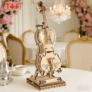 DIY Wood Violin Puzzle Model, 3D Creative Toy Instrument, Home Decor Ornament, Christmas and Halloween Gift, Wooden Puzzles, Suitable for 14+
