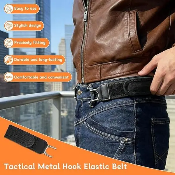 TikTok Viral Buckle-Free Elastic Belt for Jeans, Invisible Stretch Belt for Women-Men, Comfortable No-Bulge Party Gift Accessory