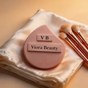 Viora Beauty pink Teardrop Makeup Sponge, Non-Latex Powder Puff for Flawless Foundation & Concealer Blending