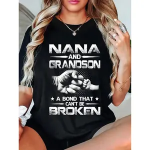 100% Cotton Nana And Grandson A Bond That Can't Be Broken T-Shirt