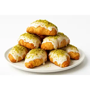 Andy Anand Sugar-Free White Chocolate Pistachio Croissant Cake, 10 pc, 2 lb – Keto & Diabetic-Friendly, Hand-Rolled Birthday Gift Box