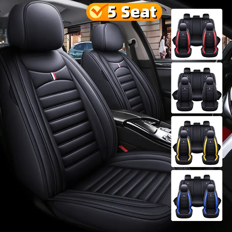 full set universal seat cover 5 Seat Car Seat Cover High-End PU Leather Waterproof & Wear-Resistant Fully Wrapped Comfortable Fit