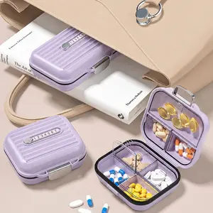 7 Compartment Pill Organizer, Cute Design Tablet Dispenser, Portable Travel Medicine Box, Moisture-Proof Daily Medication Container, Vitamin Organizer