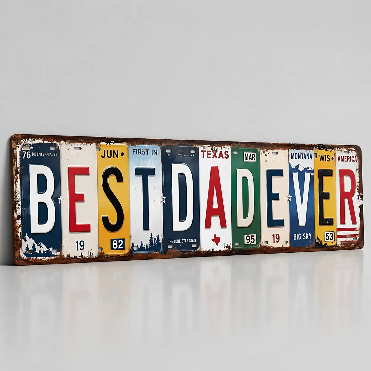 4x16 Inch Metal Aluminium Retro Tin Home Sign, License Plate-Style "Best Dad Ever", Father’s Day Gift for Dad, Vintage Rustic Garage Wall Decor Signage summervibes, Father's Day Gifts, Dad Gifts