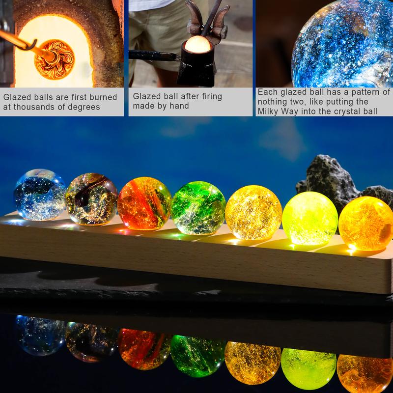 Healing Crystal Balls Set With Warm Light - Spiritual Gift For Her/Mom/Valentine’s Day!