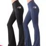 SHOWITTY Outlets Women’s High-Waisted Flare Leggings – Crossover Bootcut Yoga Pants with Pockets for Workout & Lounge #tiktokshopsummersale