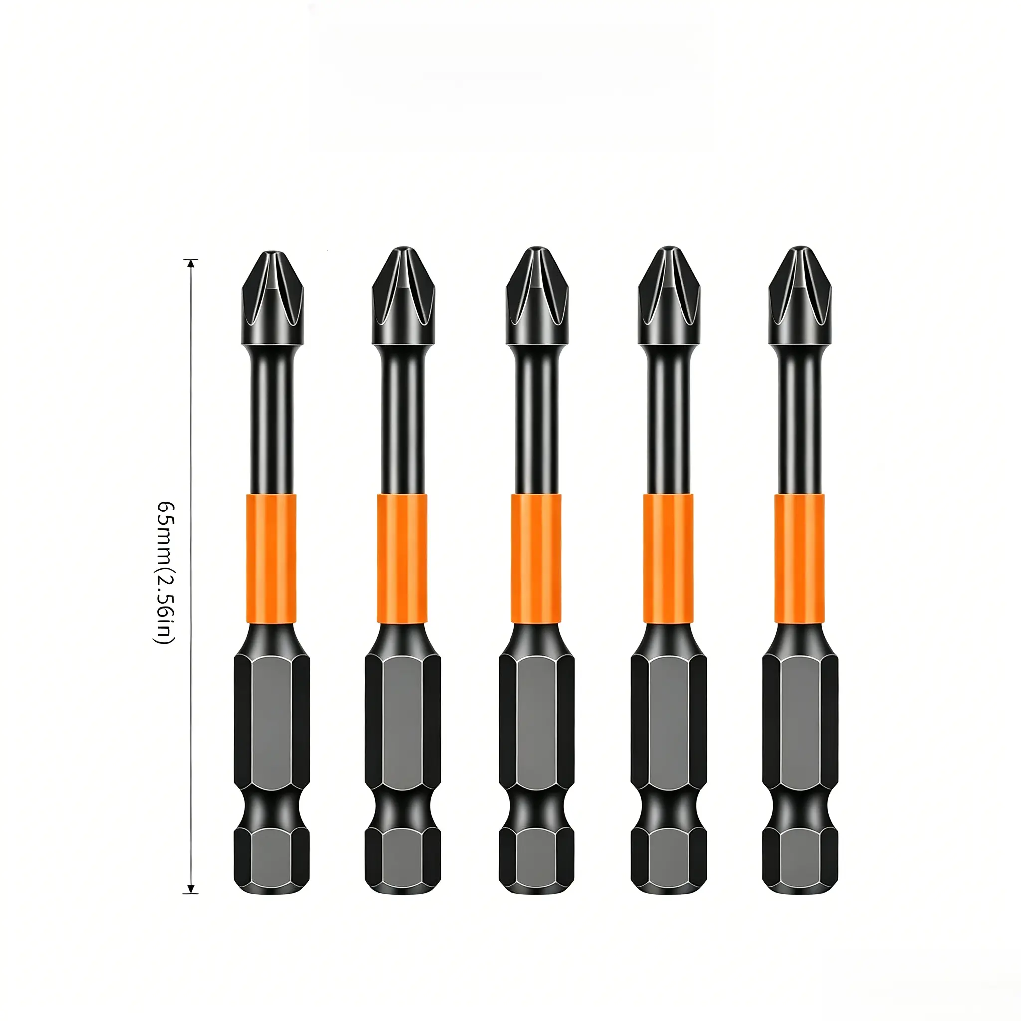 KEZHIDE S2 Steel Strong Magnetic Cross Torque PH2 Screwdriver Bits Kit - 65mm High-Hardness Anti-Slip Electric Heads, Ergonomic Build, Precision Wood Drilling, 5/10/20pcs for DIY, Fathersday Gift with Magnetic Hold & Versatile Reliable Performance, Cross