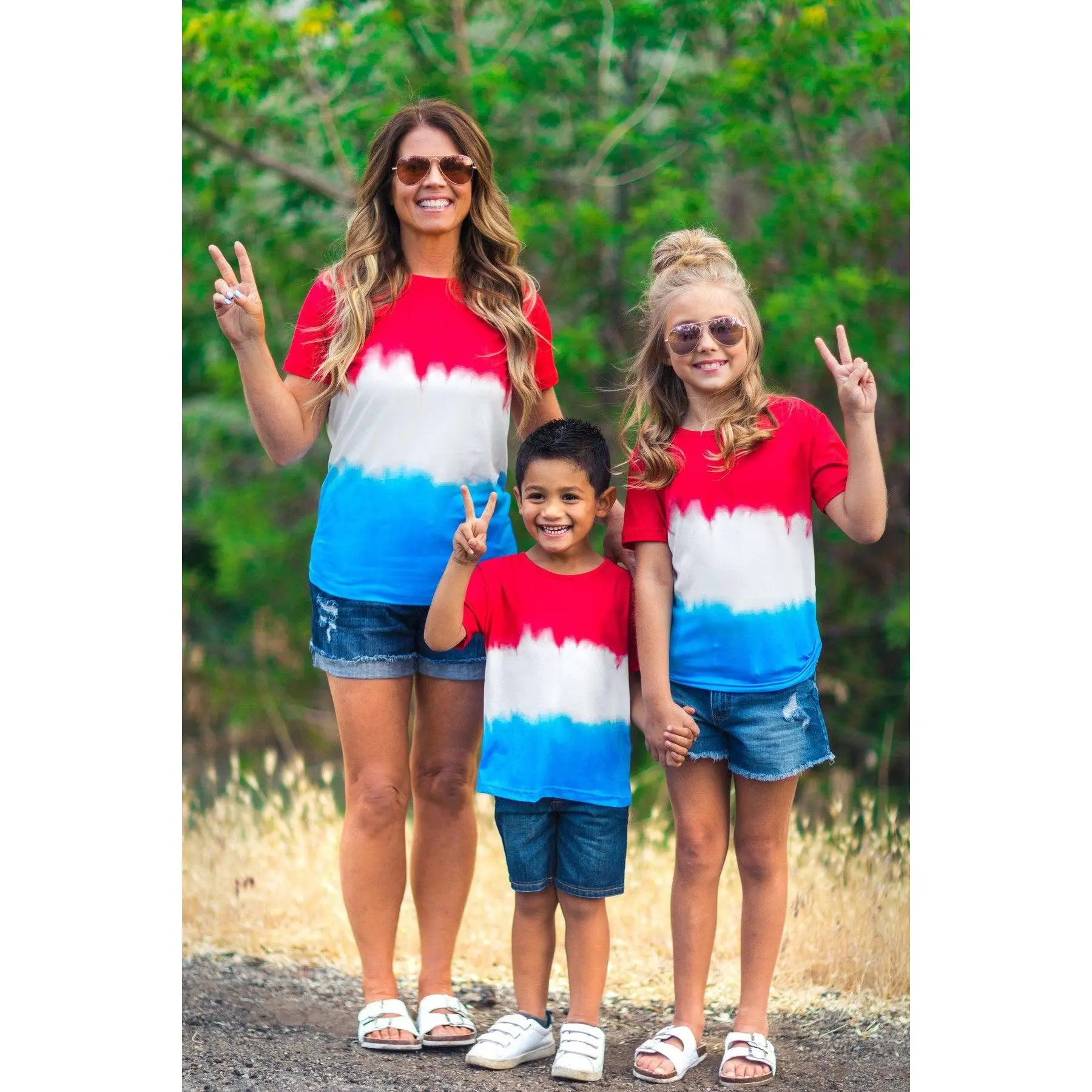 Mom & Kid - Patriotic Firecracker Ombre Top