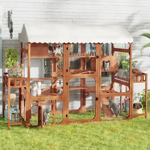 Large Outdoor Catio for 6 Cats with Plant Stands & Climbing Activity Center,summervibes, Yard Decor