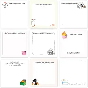 Funny Sticky Notes Gifts - 9 Pack Fine Fine It Notes Work Gag Self-Stick Memo Pad for Coworkers 450 Sheets Office School Supplies
