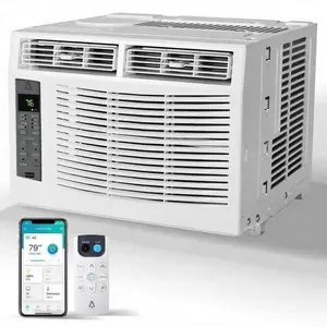 Garvee Energy Efficient 8000 BTU Window Air Conditioner – Quiet Operation for Rooms– Digital Touch Panel, WIFI Enabled, Remote, Dehumidifier, Easy Installation