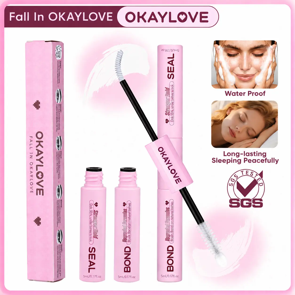 OKAYLOVE Lash Bond and Seal | White and Black Glue Strong Hold Waterproof  Long-lasting Suitable for Sleeping over Night girl gifts