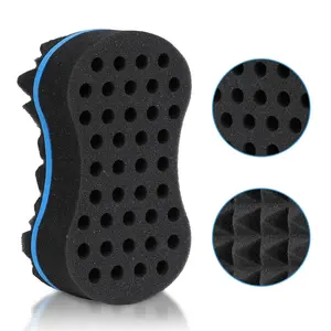Hair Sponge for Curls, Small Holes Hair Sponges for Men Curls, Curling Sponge for Men Double-sided, Hair Sponges for Natural Hair Women, Twist Brush, Hair Twist Tool