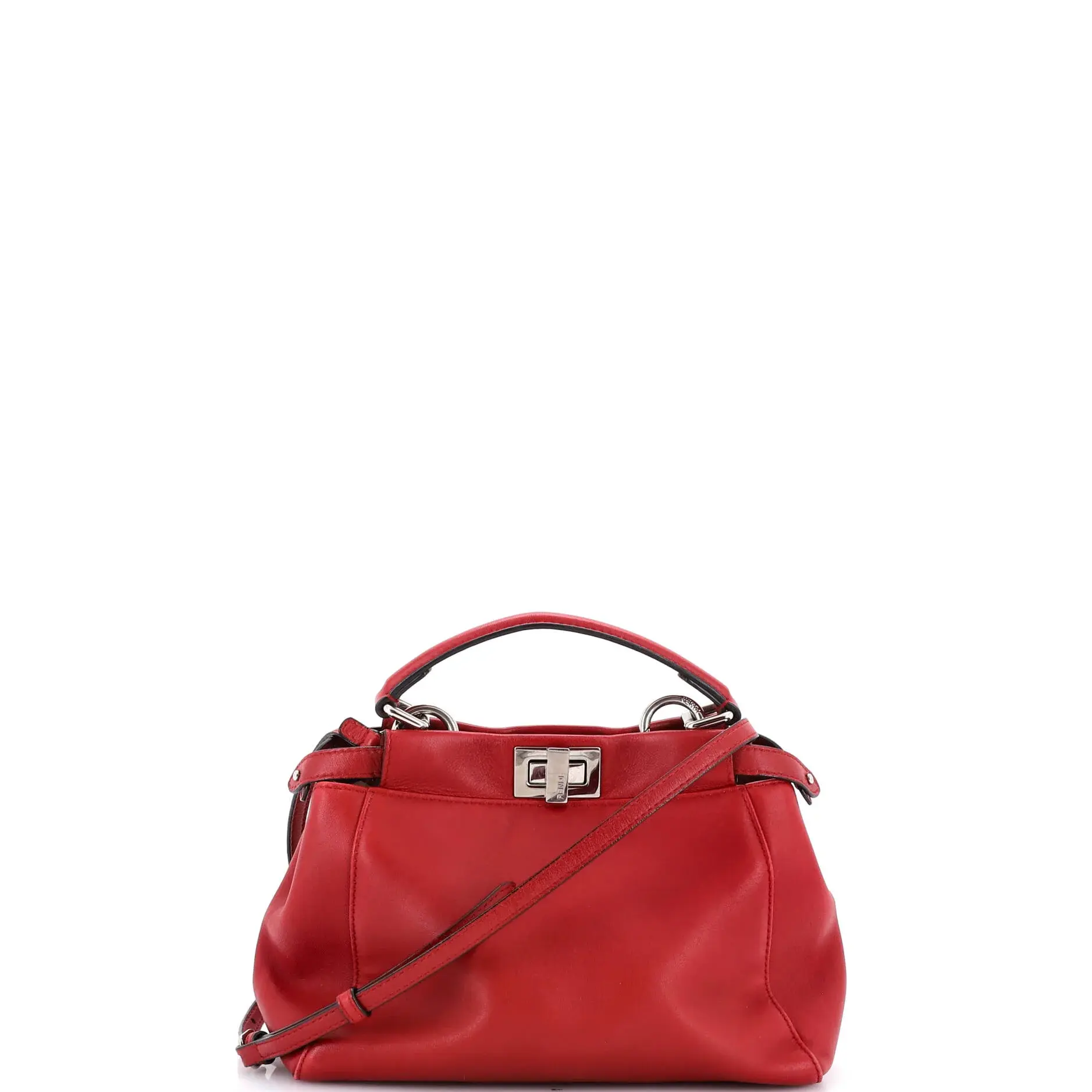 Pre-owned FENDI Leather Shoulder Bags Peekaboo Bag Mini by Rebag