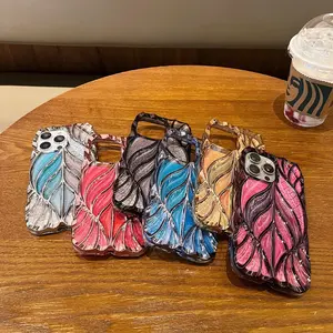 Premium Electroplated Leaf Case Cover For iPhone 17, 16, 15, 14 Plus, 13, 12 Pro Max - New Protective Case Accessories