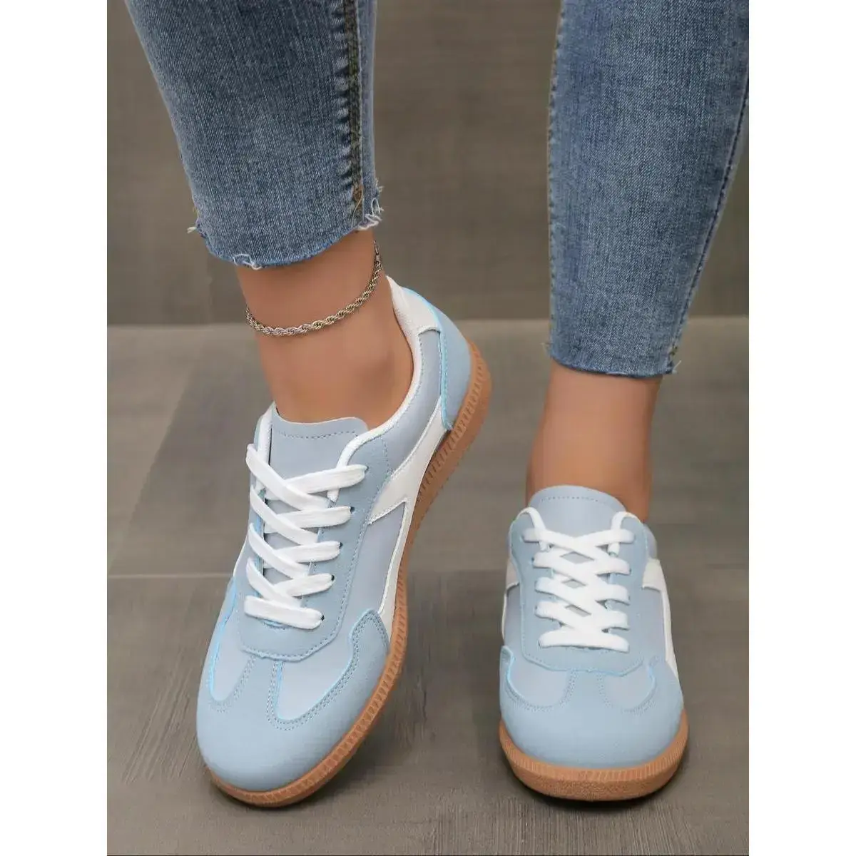Women's Fashionable Lace Up Low Top Sneakers, Casual Comfortable Sports Shoes for Daily Wear, Female All-match Round Toe Shoes for Daily Wear Women's Fashionable Lace Up Low Top Sneakers, Casual Comfortable Sports Shoes for Daily Wear, Female All-match Round Toe Shoes for Daily Wear