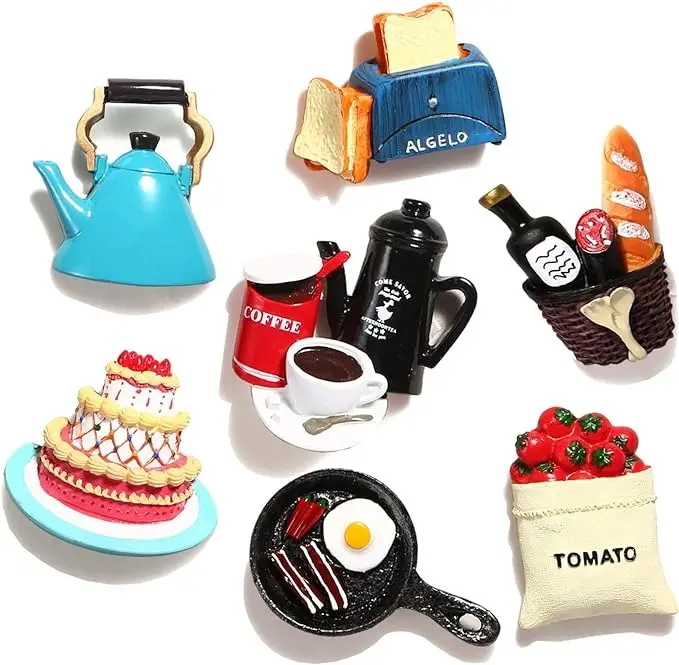 Food Fridge Magnets Food Magnets for Fridge,Fun Refrigerator Magnets Decorative,Cute Magnets Fridge Large Resin Strong Magnets for Kitchen Decor