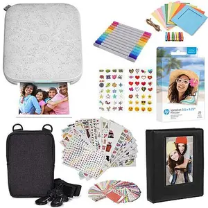 HP Sprocket 3x4 Portable Printer Case, Album, and ZINK Paper Gift Bundle
