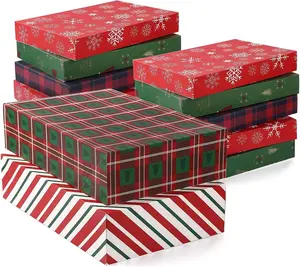 13 count Christmas Gift Boxes with Lids -  Robe Boxes with 4 Inch Deep and Shirt Boxes Also Good for Pants, Lingerie, Sweaters, Clothing