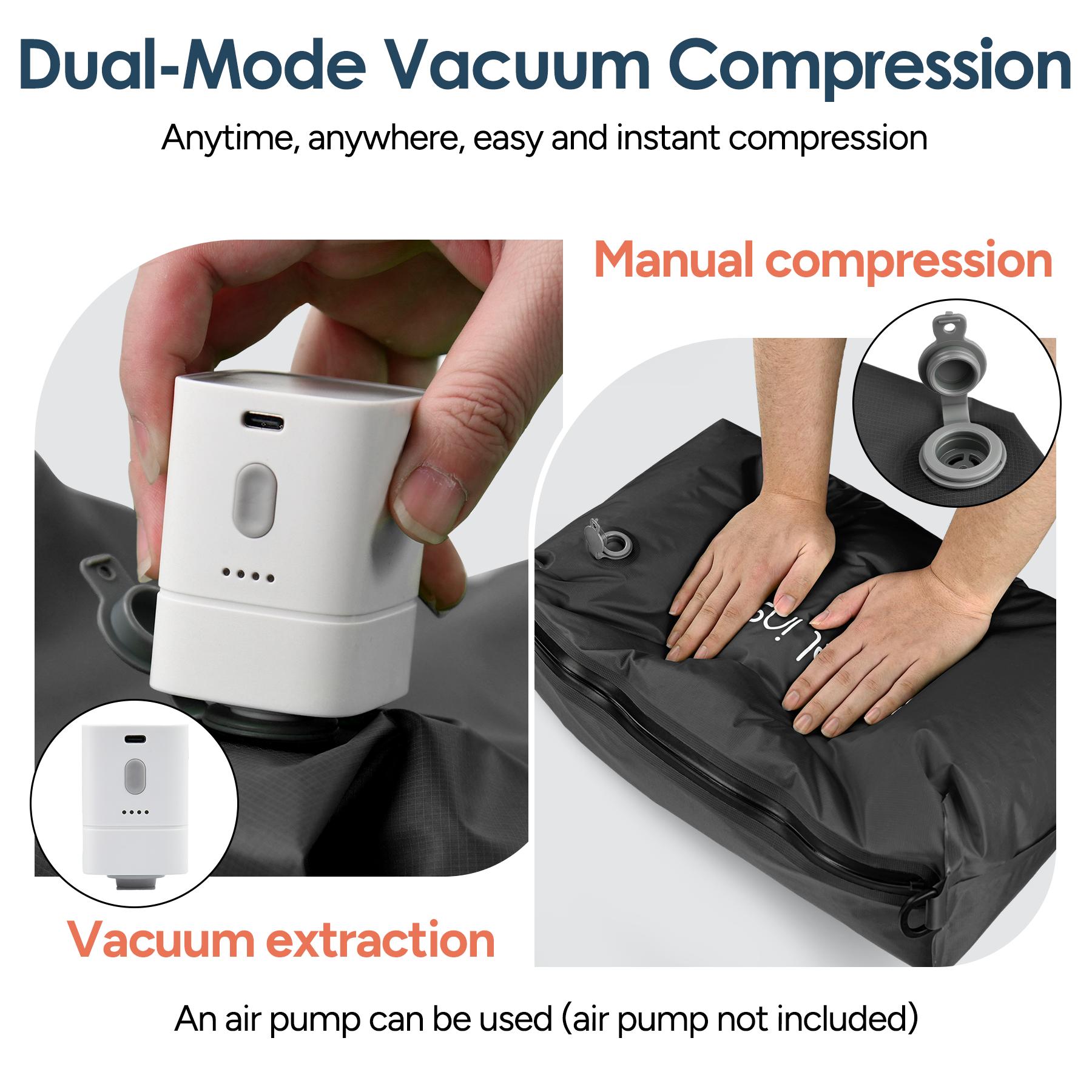 Travel Inspira Vacuum Bags with Pump | Ultra Durable Nylon Space Saver Compression Bags, IP67 Airtight Seal, Reusable Lightweight for Travel Luggage Backpack Outdoor, Light Black 2 Pack, TikTokShopSpringGlowUp Travel Inspira Vacuum Bags with Pump | Ultra Durable Nylon Space Saver Compression Bags, IP67 Airtight Seal, Reusable Lightweight for Travel Luggage Backpack Outdoor, Light Black 2 Pack, TikTokShopSpringGlowUp