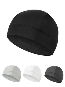 Unisex Solid Color Cycling Cap, 3 Counts Sports Cycling Liner Cap, Sweat-absorbent Sports Cycling Cap Uv Protection for Men & Women