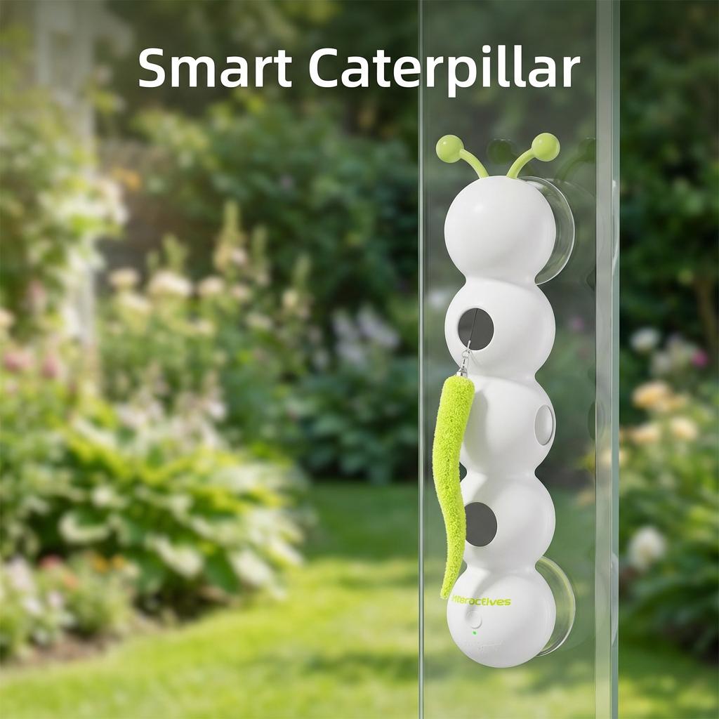 Cat Goes Crazy for This!  Auto-Moving Feather Toy with Suction Cup. USB Rechargeable & Motion Sensor Activated!