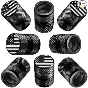 Tire Valve Stem Caps for Car American Flag Tires Air Caps Cover 8 Pack Corrosion Resistant