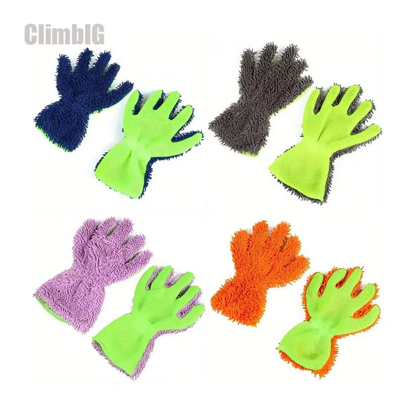 1Pc Premium Microfiber Car Wash Glove, Scratch-Free Chenille Auto Detailing Mitt, Super Absorbent 5-Finger Cleaning Brush for Cars & Motorbikes