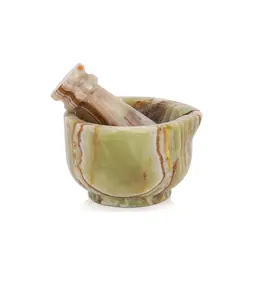 Marble Mortar and Pestle Set 3 Inch Handmade Small Spice Grinder for Kitchen Tools & Decor - Stone Pill Crusher Fine Powder, Herb Grinder Bowl, Garlic Crusher