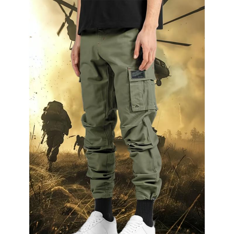 Men's Camo Tactical Pants Warm Ripstop Cargo Lightweight Outdoor Hiking with Multiple Pockets Menswear Polyester