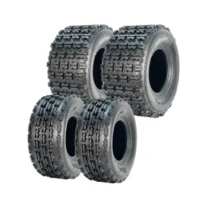 Set of 4 Sport ATV Tubeless Tires - 19x7-8 Front & 18x9.5-8 Rear, 4 Ply All-Terrain Tires for Trail Riding & Racing, Rims Not Included