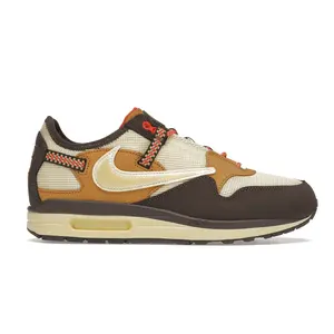 Nike Air Max 1 Travis Scott Cactus Jack Baroque Brown Sports Shoes, High Sole Trainer Shoes with Durabuck Upper and Drawstring Laces