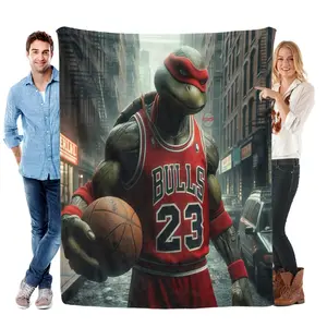 BULLS No. 23 Teenage Mutant Ninja Turtles Blanket  Super Soft Flannel Blanket- Suitable For Use on Sofas, Beds, or For Travel, Gentle on The Skin, an Excellent Gift Multi-Purpose Holiday Blanket, Warm and Soft, Suitable For All Seasons