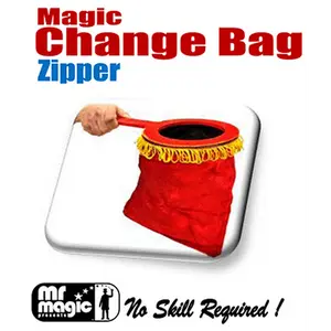 Mr Magic Magic Change Bag Zipper - Red Utility Device for Endless Magical Effects & Easy Trick Performances - No Skill Required