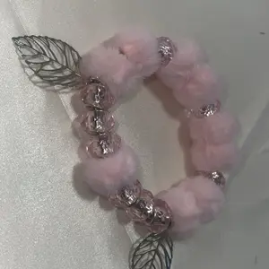 Pink Cotton ball Bracelet