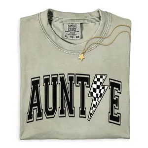 Comfort Colors Auntie Shirt, Lightning Bolt Auntie Graphic Tee, Aunt Shirt, Gift for Aunties