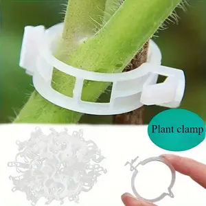 100pcs Plastic Plant Clips Supports, Reusable Protection Grafting Fixing for Plant Vegetable, Ideal for Indoor & Outdoor Gardening