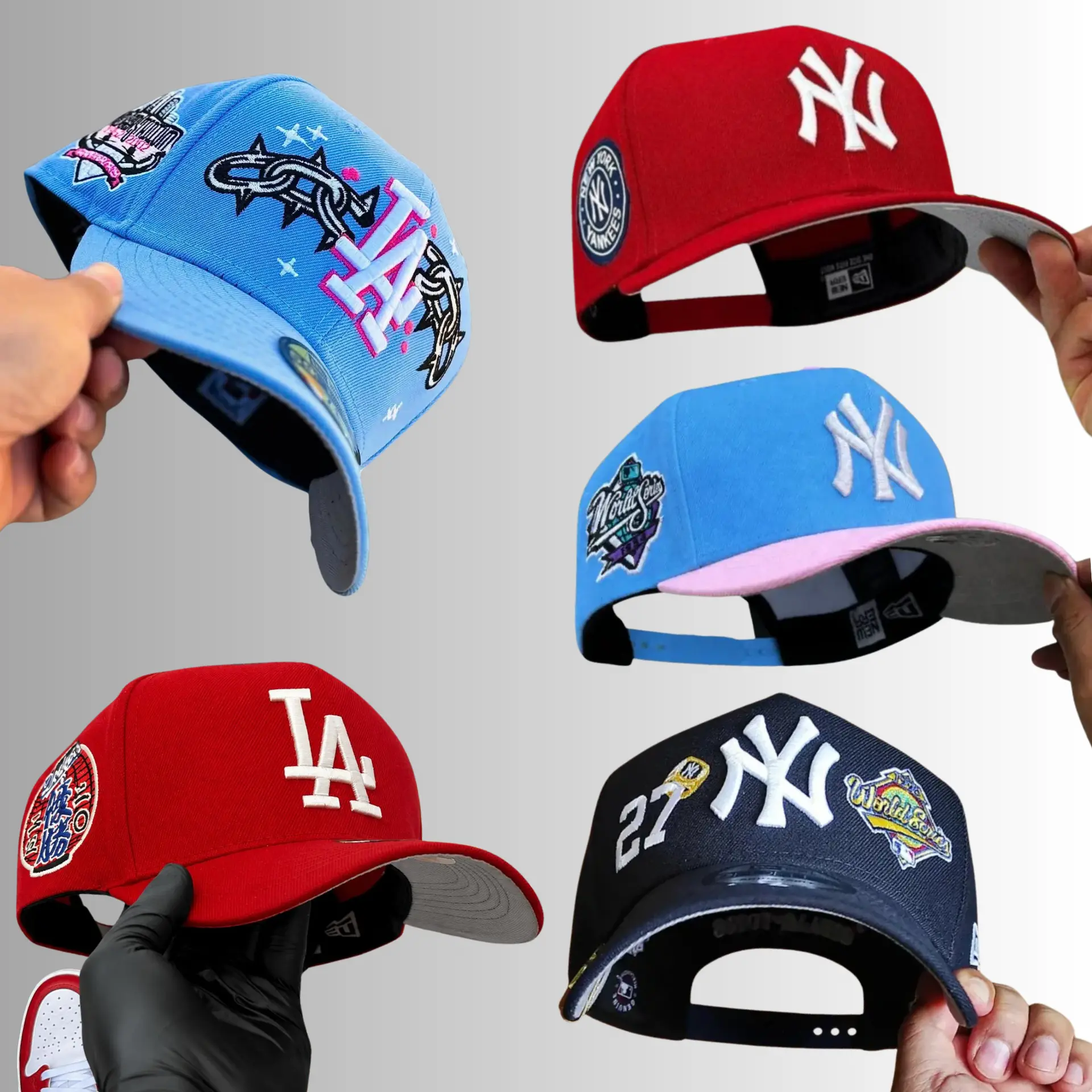 New Era MLB NY Yankees LA Dodgers Premium Lifestyle Baseball Hat – Adjustable 9FORTY 59FIFTY Curved Brim Snapback Cap, Embroidered Official Team Graphics, Retro Athletic Streetwear, Hip Hop Urban Fashion, Casual Everyday Wear, USA 2026 Collection