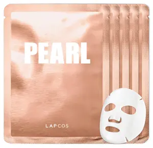 LAPCOS Pearl Sheet Mask, Daily Face Mask with Probiotics to Clarify Skin, Korean Beauty Favorite, 5-Pack