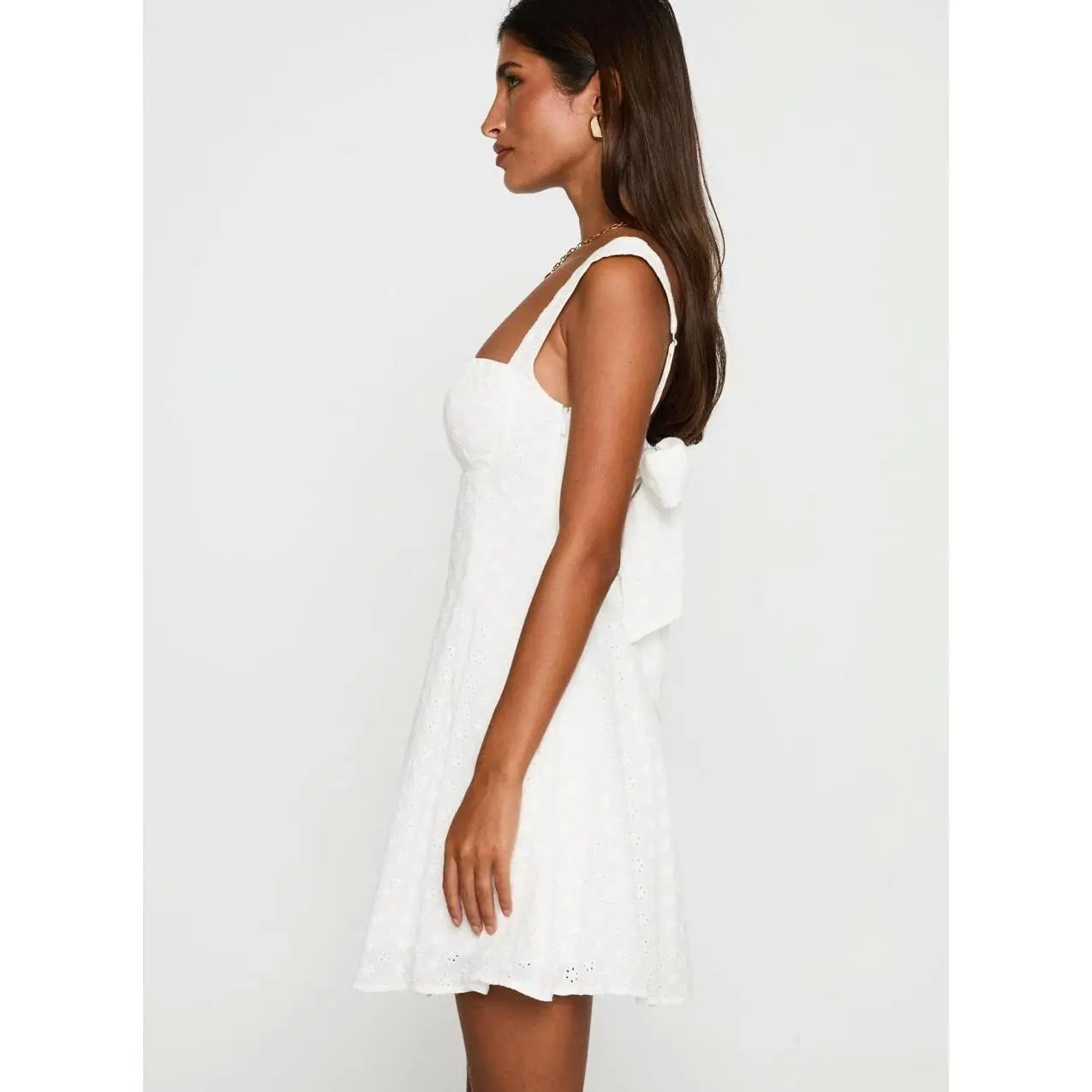 green emerald velvet dress Xanthus Mini Dress White main image 1