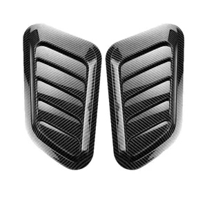 Universal Carbon Fiber Hood Scoop Cover, Car Bonnet Vent Decoration Sticker, ABS Air Intake Styling for Front Exterior (Carbon Fiber Pattern)