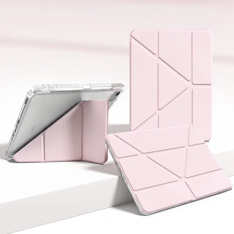 Solid Color Case, Ipad Accessories for iPad Air M4 2026 8th-4th Gen & iPad (A16) 11th/10th with Pen Holder , Compatible with iPad Pro M5 2025 , Y-Fold Stand with Hard PC Back Cover,Auto Wake/Sleep, Multi-Angle Viewing,Anti-Bend Protection