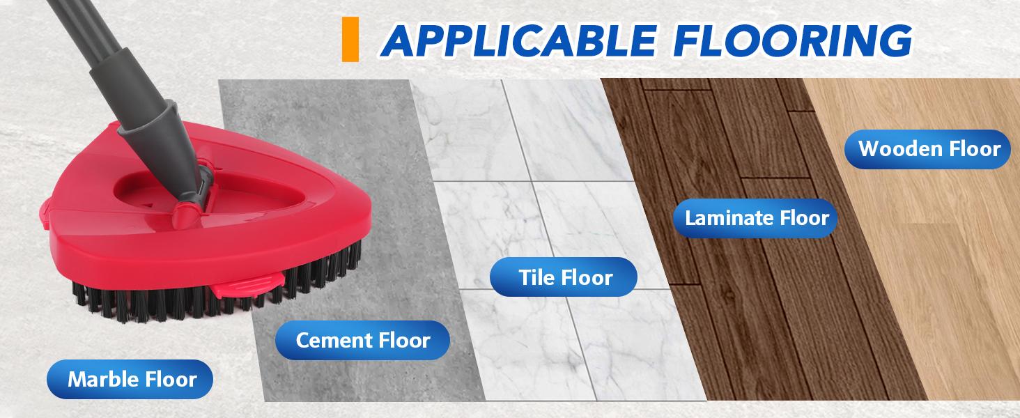 Scrub Brush Head Refills for O-Cedar EasyWring Spin Mop 1 Tank System Cleaning Spin Mop Refill for Velida ocedar Base Scrubber Brush for Shower mop