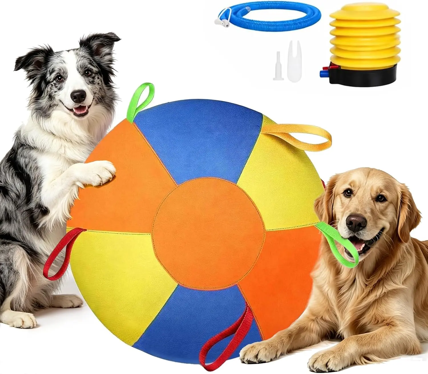 Jolly Inflatable Bladder Dog Herding Ball - Double-Stitch, Energy Release Push & Chase Toy for Owner-Supervised Backyard Play, Medium-Large Dogs