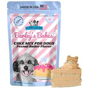 The Bear & The Rat Dog Cake Mix, Wheat Free, Bone Broth or Peanut Butter Flavor, for Puppies and Large Canines, Easy Bake or Microwave Treat, Limited Ingredients, Made in USA