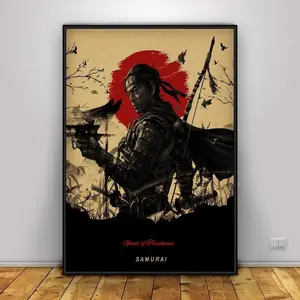 Ghost of Tsushima Poster, Jin Sakai Wall Art, Home Decor, Kraft Paper Print, Gift Poster, Game Poster (Number 07)