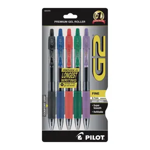Pilot 0.7 mm Fine Point G2 Premium Retractable Gel Pen, Assorted Color Ink - Pack of 5